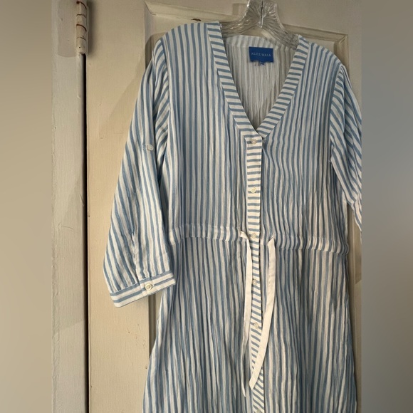 Alice Walk Cotton Gauze Maxi Striped Dress S - Picture 5 of 13